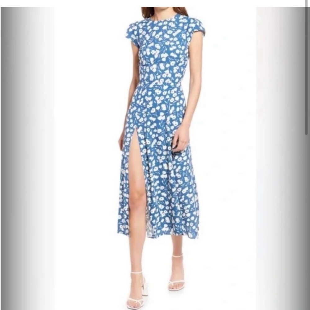 Reformation Blue Floral Dress